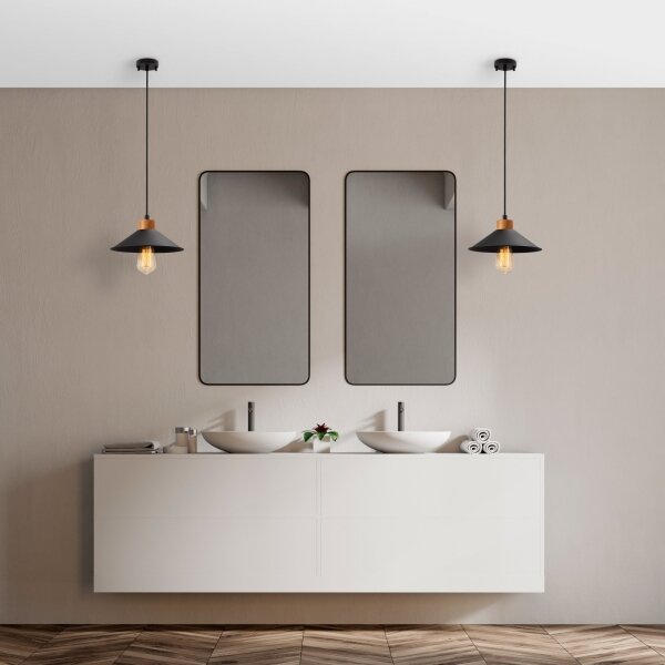 Lampada a sospensione su cavo MANAVGAT 1xE27/40W/230V nero/marrone