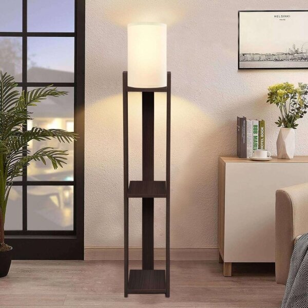 Lampada da terra AYD 1xE27/40W/230V marrone/crema