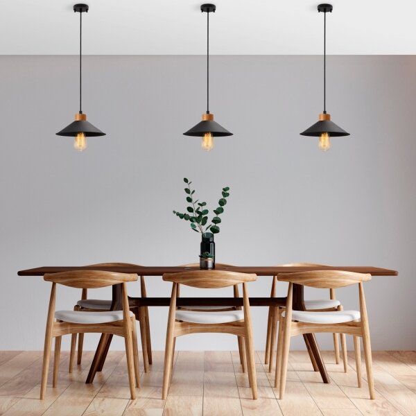 Lampada a sospensione su cavo MANAVGAT 1xE27/40W/230V nero/marrone