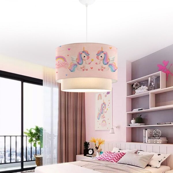Lampadario per bambini CANDY 1xE27/40W/230V rosa