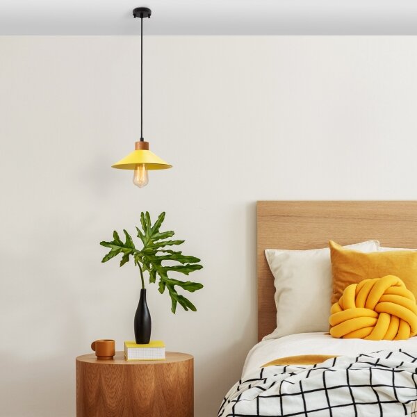 Lampadario a sospensione su cavo MANAVGAT 1xE27/40W/230V giallo/marrone