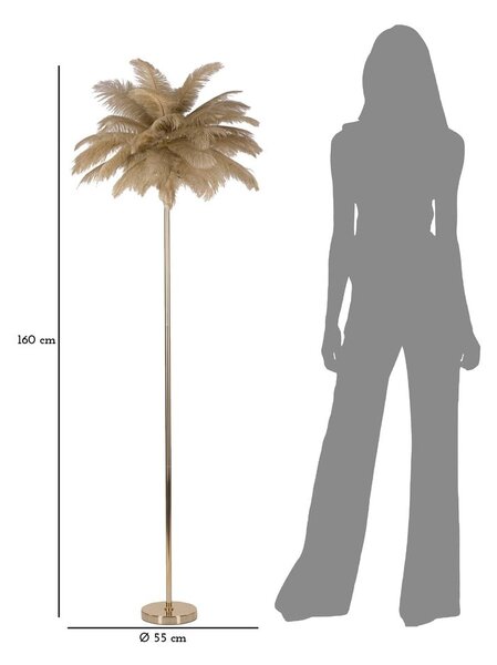 Lampada da terra color oro (altezza 160 cm) Palm - Mauro Ferretti