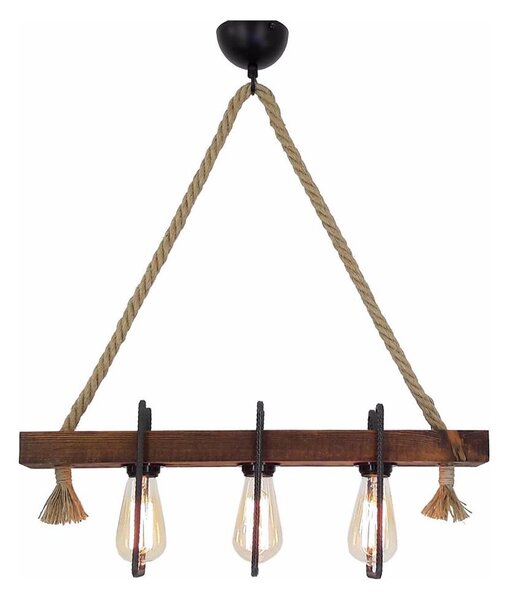 Lampadario a sospensione con cavo KUTUK 3xE27/40W/230V in pino