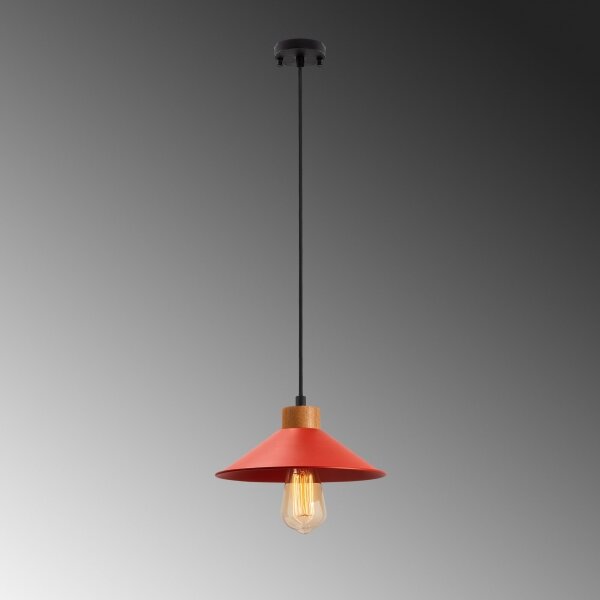 Lampadario a sospensione MANAVGAT con cavo 1xE27/40W/230V rosso/marrone