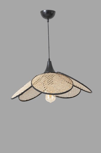 Lampadario a sospensione con cavo FUME 1xE27/40W/230V, diam. 45 cm, nero/beige