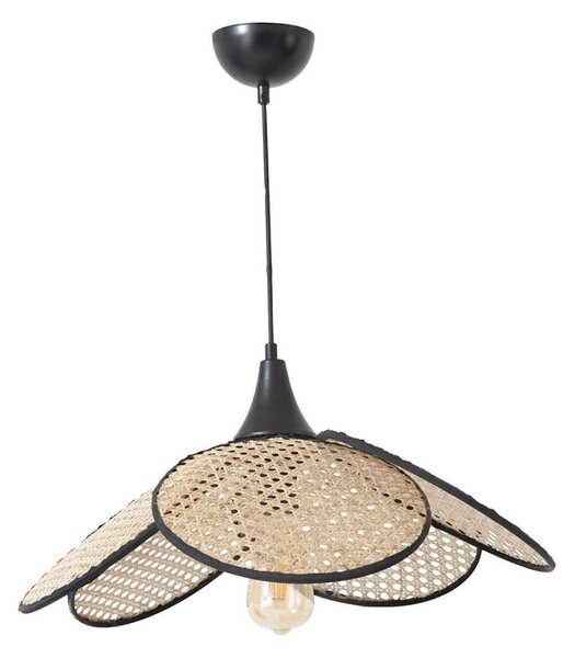 Lampadario a sospensione con cavo FUME 1xE27/40W/230V, diam. 45 cm, nero/beige