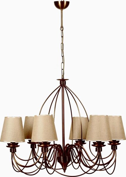 Lampadario a catena CLASSIC 6xE14/40W/230V bronzo/beige