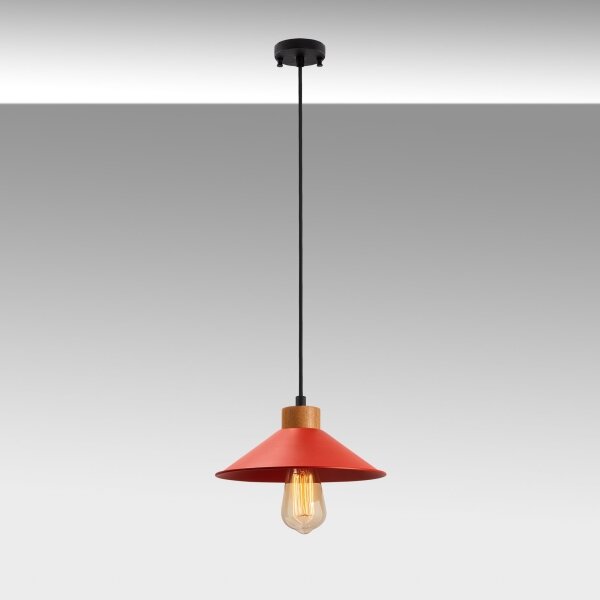 Lampadario a sospensione MANAVGAT con cavo 1xE27/40W/230V rosso/marrone