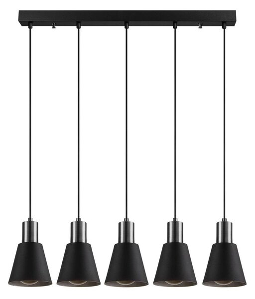 Lampadario a sospensione con cavo KEM 5xE27/40W/230V nero