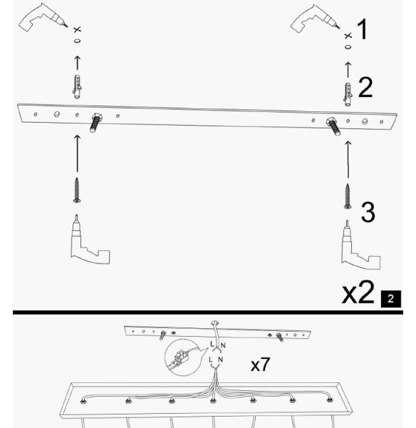 Lampadario a sospensione con cavo KEM 5xE27/40W/230V nero