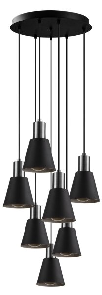 Lampadario a sospensione KEM 7xE27/40W/230V nero
