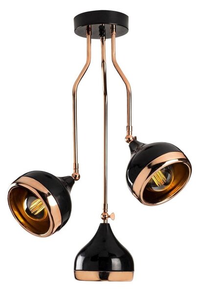 Lampadario a stelo YILDO 3xE27/40W/230V nero/rame