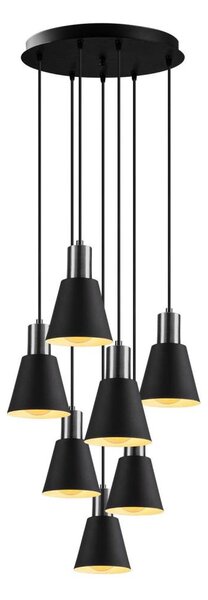 Lampadario a sospensione KEM 7xE27/40W/230V nero