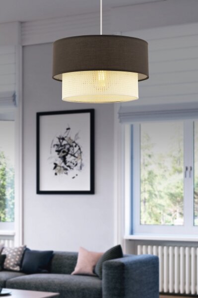 Lampadario a sospensione con cavo ECHO 1xE27/60W/230V marrone/crema