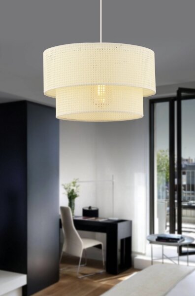 Lampadario a sospensione su cavo ECHO 1xE27/60W/230V crema