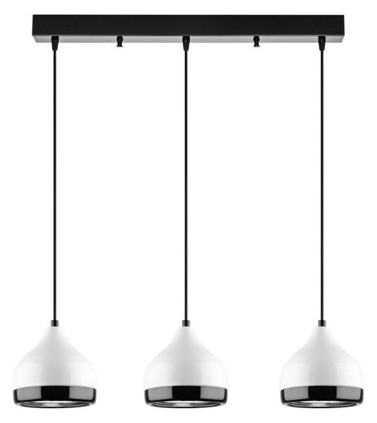Lampadario a sospensione con cavo YILDO 3xE27/40W/230V bianco/nero