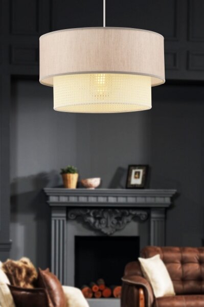 Lampadario a sospensione su cavo ECHO 1xE27/60W/230V beige/crema