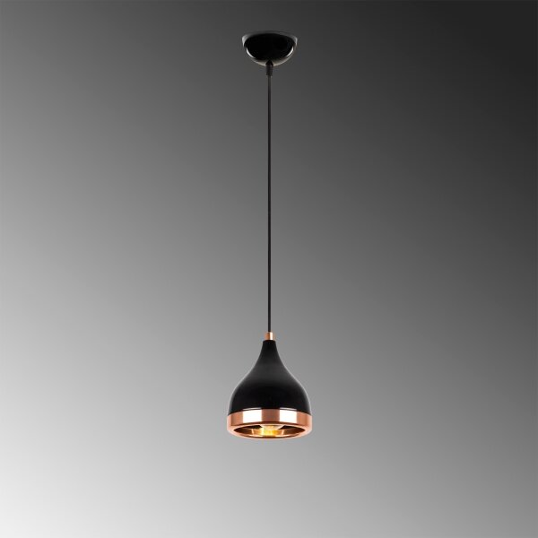 Lampada a sospensione a cavo YILDO 1xE27/40W/230V nero/rame