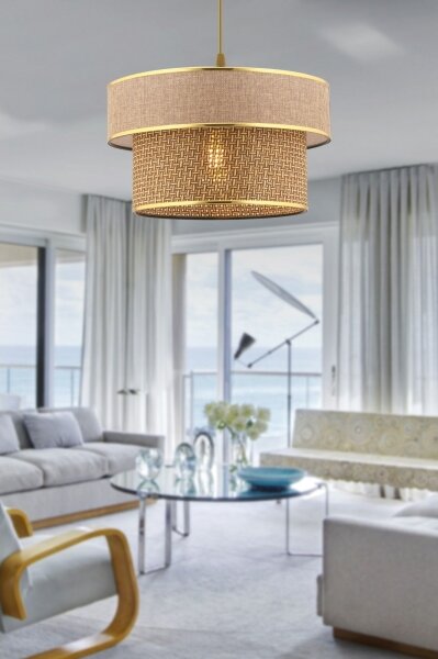 Lampadario a cavo ERO 1xE27/60W/230V marrone/oro