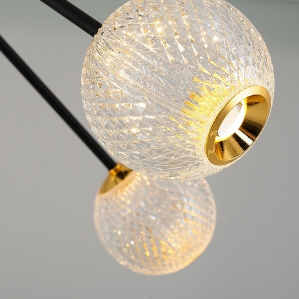 Lampadario LED a stelo GELA 12xLED/5W/230V 3000K nero/oro