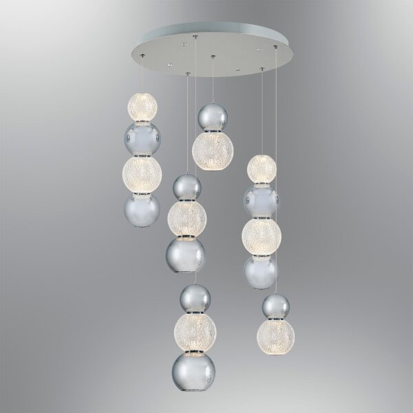 Lampadario LED sospeso con cavo CREMONA LED/34W/230V 3000K cromo satinato