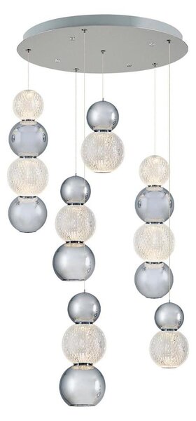 Lampadario LED sospeso con cavo CREMONA LED/34W/230V 3000K cromo satinato