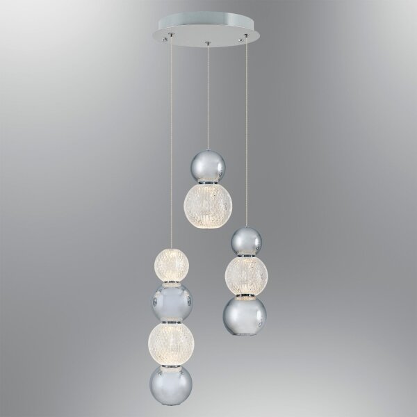 Lampadario LED a sospensione su cavo CREMONA LED/17W/230V 3000K cromo opaco