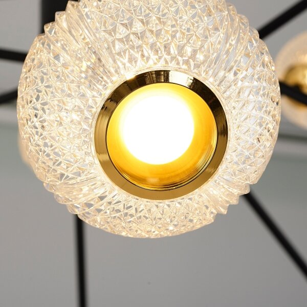 Lampadario LED a stelo GELA 12xLED/5W/230V 3000K nero/oro