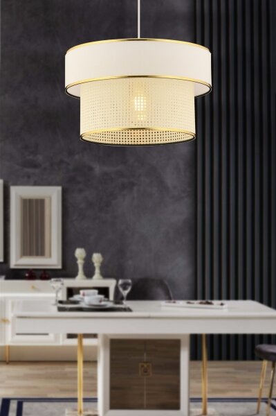 Lampadario a cavo ERO 1xE27/60W/230V crema/oro