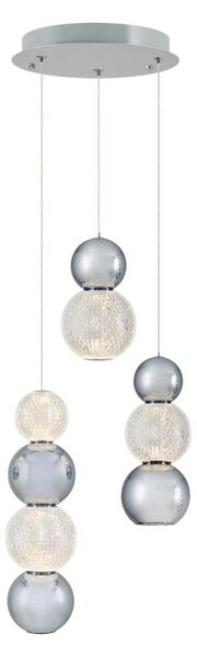 Lampadario LED a sospensione su cavo CREMONA LED/17W/230V 3000K cromo opaco