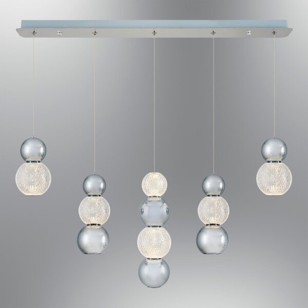 Lampadario LED a cavo CREMONA LED/27W/230V 3000K cromo opaco