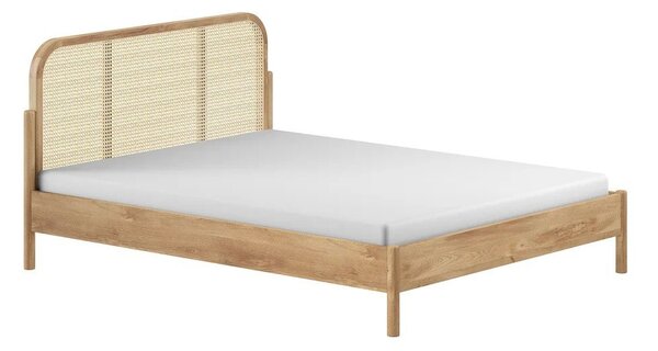 Letto matrimoniale di colore naturale in rovere massiccio rete non inclusa 180x200 cm Olive Rotan – Vipack