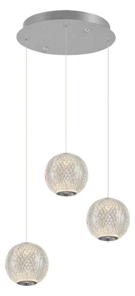 Lampadario LED a cavo CREMONA 3xLED/5W/230V 3000K cromo opaco