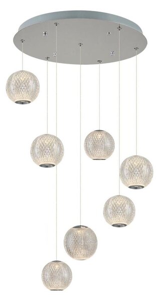 Lampadario a sospensione su cavo CREMONA 7xLED/5W/230V 3000K cromo opaco