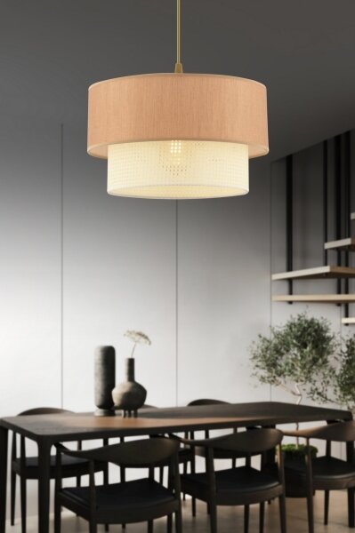 Lampadario a sospensione su cavo ECHO 1xE27/60W/230V marrone/crema