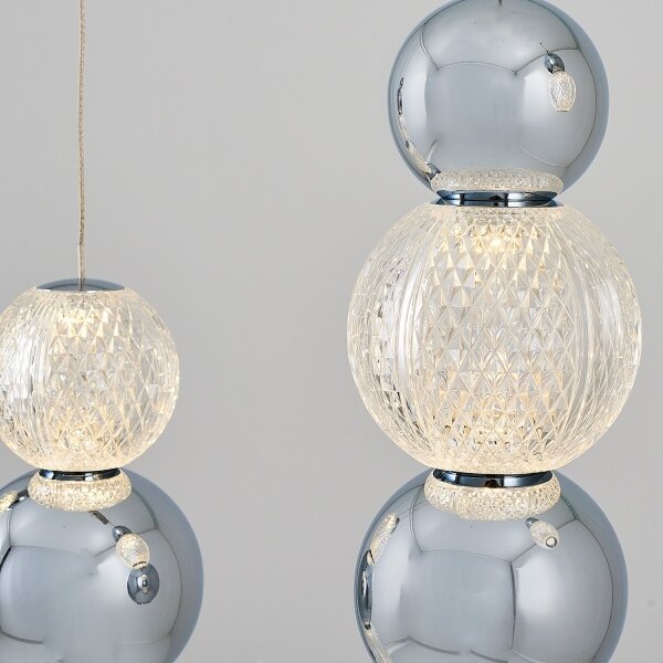 Lampadario LED a cavo CREMONA LED/27W/230V 3000K cromo opaco