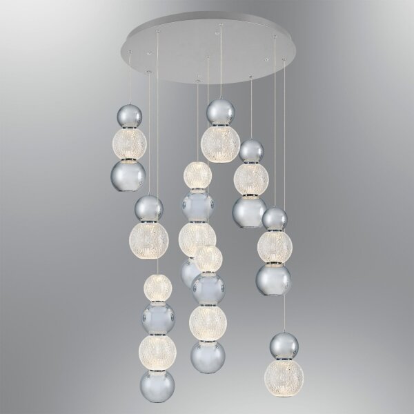 Lampadario LED a cavo CREMONA LED/51W/230V 3000K cromo opaco