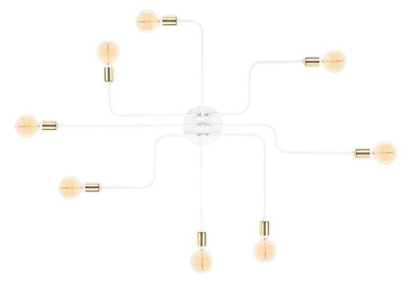 Plafoniera TRUVA 8xE27/40W/230V bianco/oro