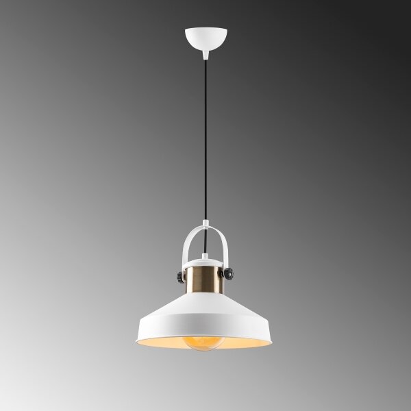 Lampada a sospensione su cavo DODO 1xE27/40W/230V bianco/bronzo