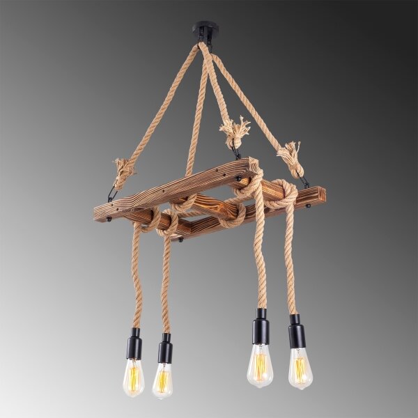 Lampadario sospeso con cavo EREBOS 4xE27/40W/230V marrone