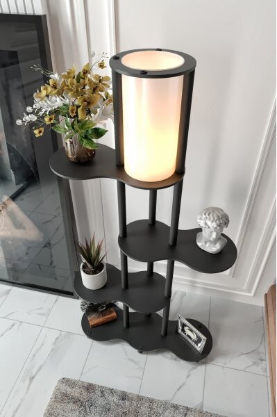 Lampada da terra con mensole NOTO 1xE27/40W/230V nera