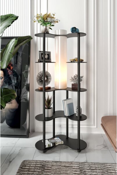 Lampada da terra con ripiani NOTO 1xE27/40W/230V nera