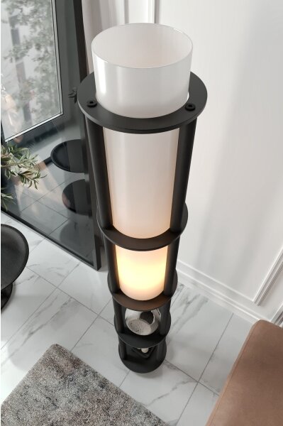 Lampada da terra con ripiani NOTO 1xE27/40W/230V nera