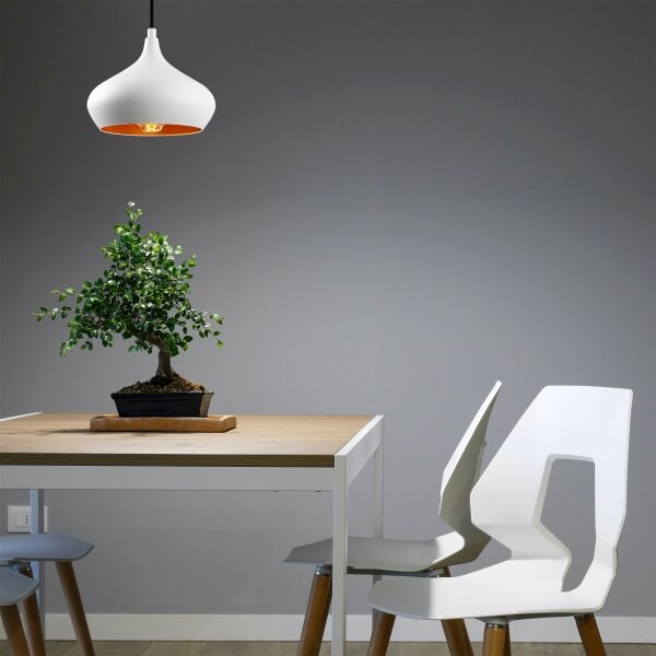 Lampada a sospensione con cavo DODO 1xE27/40W/230V bianco