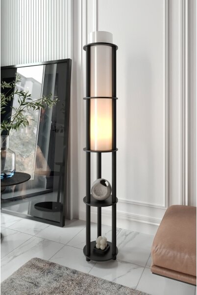 Lampada da terra con ripiani NOTO 1xE27/40W/230V nera