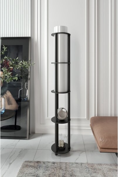 Lampada da terra con ripiani NOTO 1xE27/40W/230V nera
