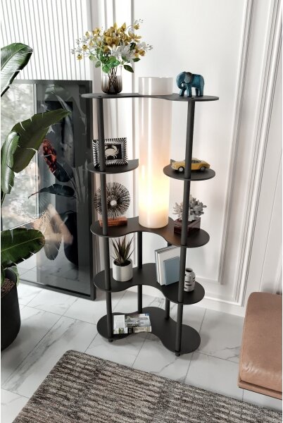 Lampada da terra con ripiani NOTO 1xE27/40W/230V nera