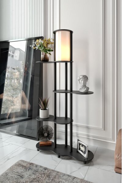 Lampada da terra con mensole NOTO 1xE27/40W/230V nera