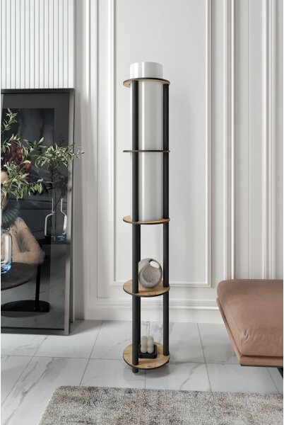 Lampada da terra con ripiani NOTO 1xE27/40W/230V beige/nera