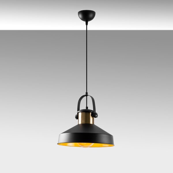 Lampadario a sospensione con cavo DODO 1xE27/40W/230V nero/bronzo